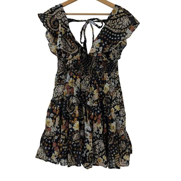 Free People Undone Ruffle Mini Dress Sz XS - Picture 1 of 8